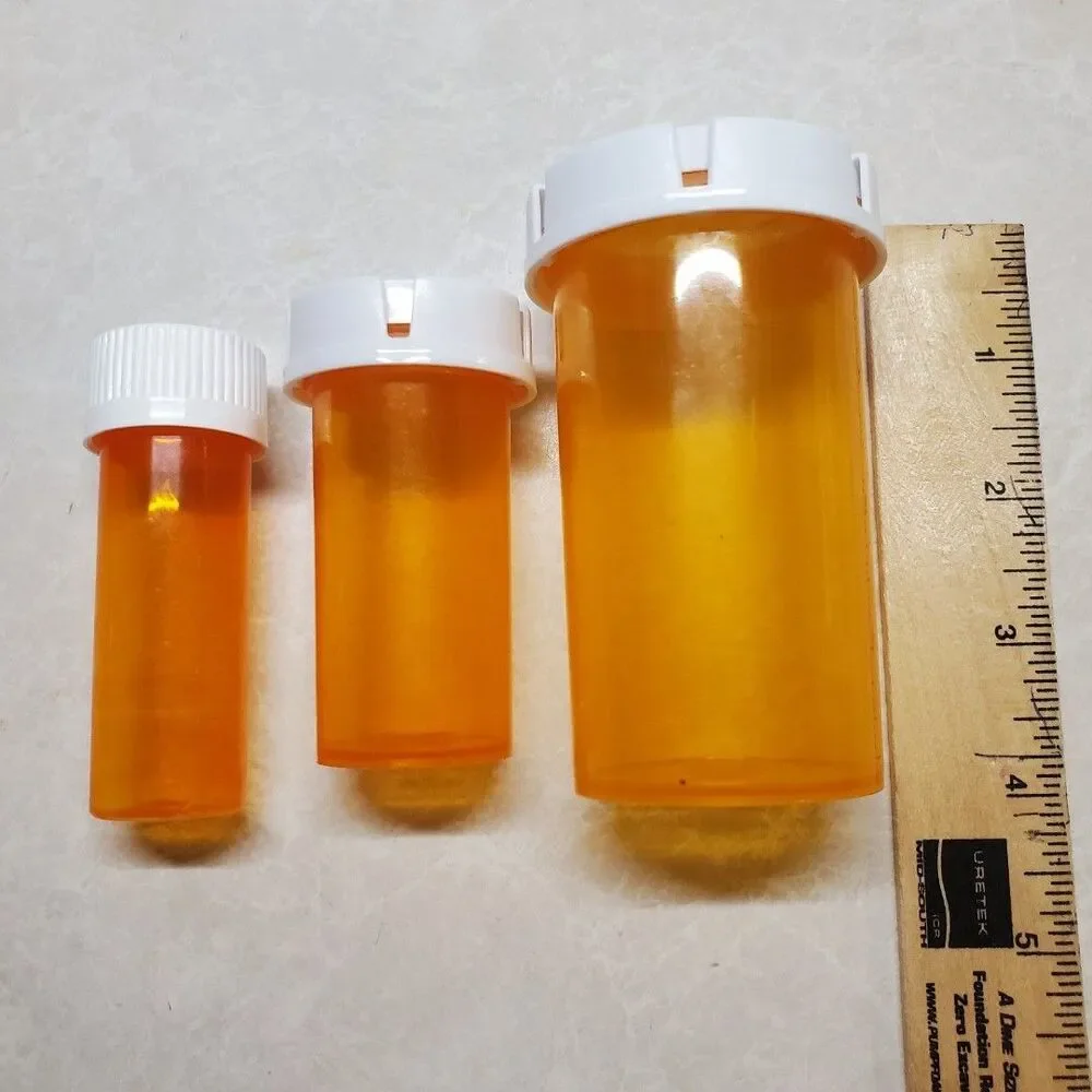 lot of 12 Empty Pill Bottles Rx Prescription For Storage or Crafts Assorted Size